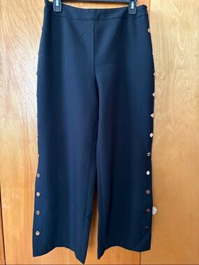 Belle Vere black pants with gold snaps size 8
